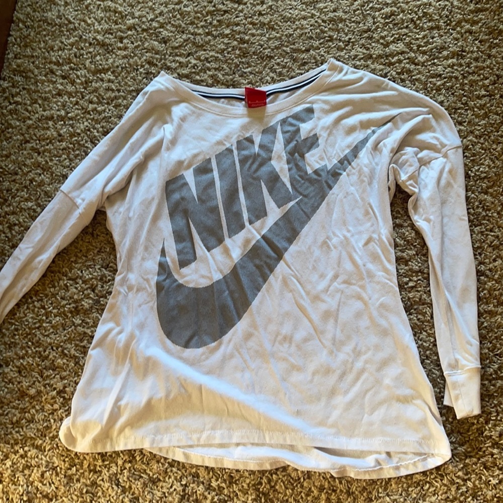 White Nike Long Sleeve Shirt